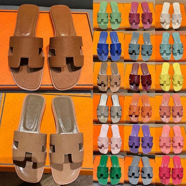 free shipping oran sandals designer women luxury slippers claquette slides shoes flat slides stylish sliders summer beach mules sandal brown black white cheaper