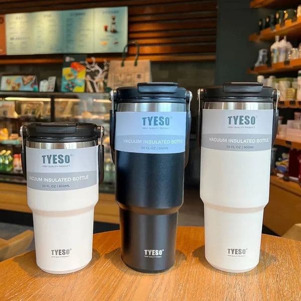 Tyesos Coffee Cup With Double-Layer Insulation And Cold Insulation Portable Ice Cream Cup Large Capacity Stainless Steel 260611