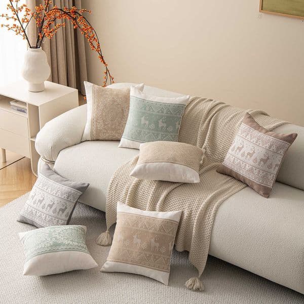 Light luxury and high-end feel imitation cotton-linen jacquard French-style cushion backrest pillowcase for office and home sofa lumbar pillow L260606