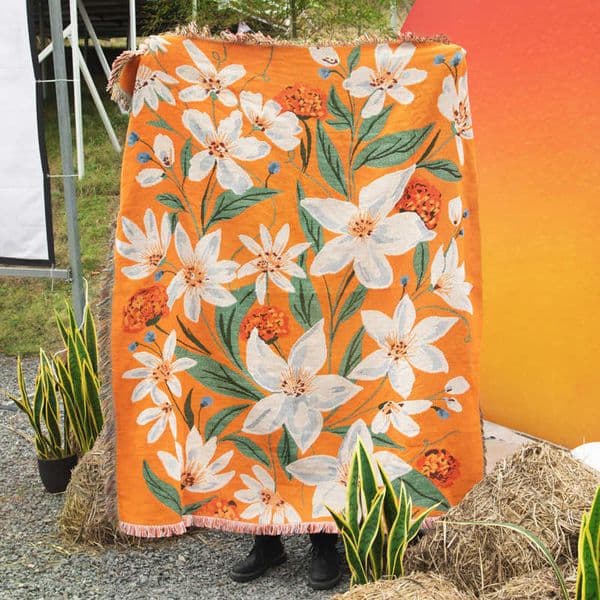 Abstract Modern Throw Blanket Boho Chic Woven Tapestry for Sofa Bed Picnic Contemporary Leaf Design Jacquard Home Decor Cover D260611