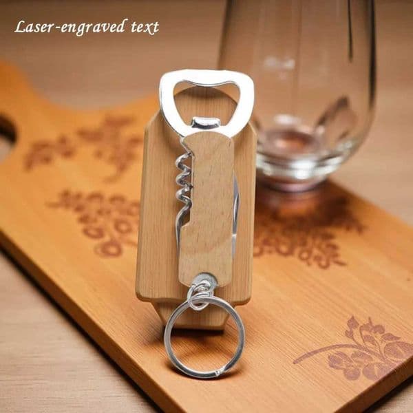 wholesale Custom Bottle Opener Wooden And Stainless Steel Bottle Opener Personalized Engraving Portable And Compact 3-In-1 Bottle Opener L260610