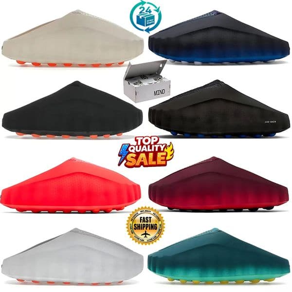 001 Sandals 002 Mind001 Beach Slippers geodeteal light bone Soft Rubber Tech Black team Purple Light Teal Smoke Comfortables Summer Grey Men Express Shipping