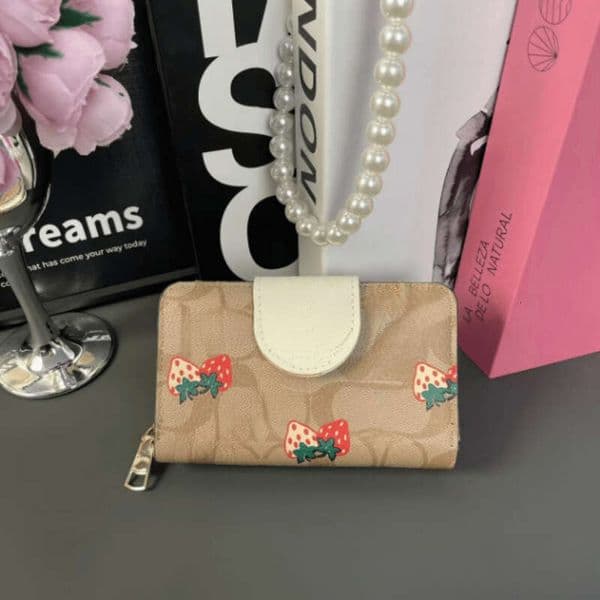 Coach Wallets Designer Bags Coachbaggs Fashion Trend Printed Cherry Heart Versatile Small Wallet Luxury Wallet For Women Men Gift 10A Kids Purses