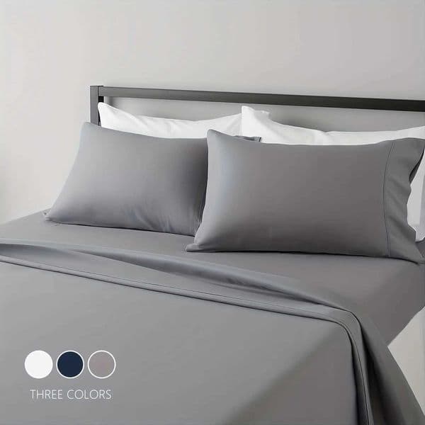 Set Breathable Sheet Cooling Sheets Hotel Bed Sheets Extra Soft Easy Fit - 3/4 Piece Set L260606