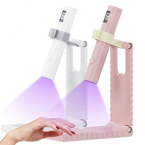 Handheld UV Light for Gel Nails Portable UV Nail Lamp Rechargeable LED Nail Lamp for Nails Art Desk Stand 260611