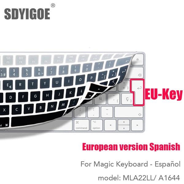 Spanish For Wireless keybord MLA22LL/ A1644 IMAC Magic Keyboard cover Protector Silicone Cover EU-Key Version 260611