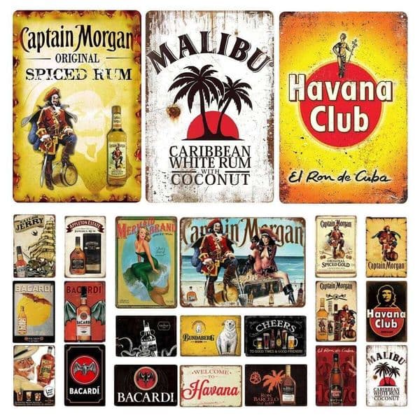 Vintage Metal Rum Brand Retro Tin Sign Captain Morgan Funny Poster Decor for Bar Pub Club,Man Cave Wall Art Decoration W260611
