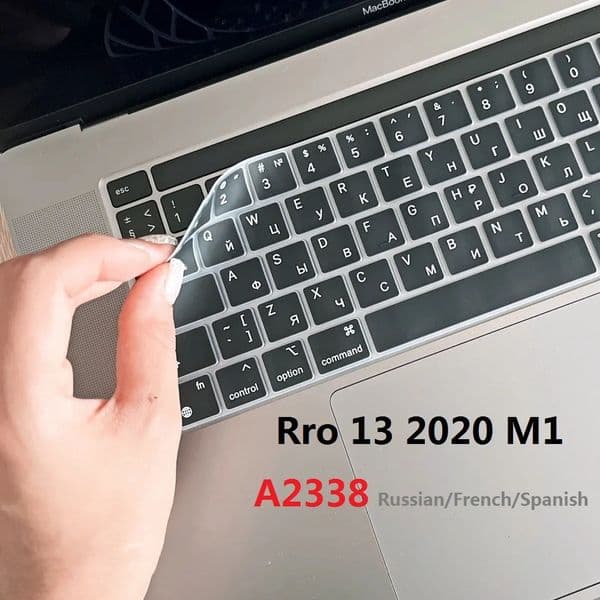 Soft Keyboard Skin for Pro 13 M1 A2338 Keyboard Cover EU US French Russian Spanish Arabic for A2338 Film 260611