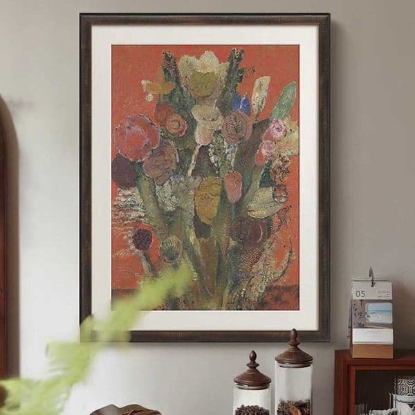 Floral FantasyFrench Art Living Room Decorative Painting Vintage Floral Wall Art for Dining Room Entryway Bedroom L260606