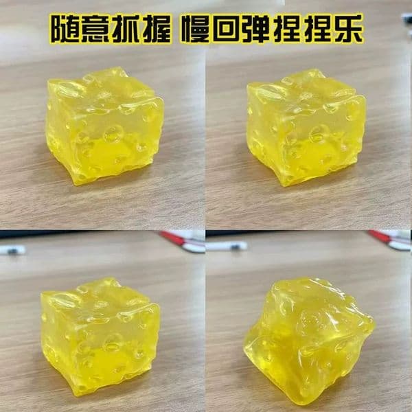 Cheese Pinch Joy Adult Transparent Square Maltose Stress Relief Toy Grip Slow Rebound Material Amazon Hot Item-DE