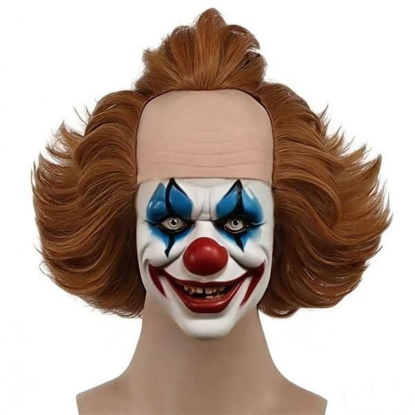 Anime cosplay brown bald scalp clown horror wig Halloween headgear with upturned tail design L260611