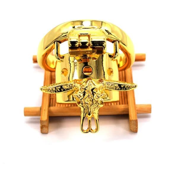 2026 adult toys New Gold Male Chastity Device Bull Skeleton Metal Cock Rings Steel BDSM Penis Cage Bondage Lock Belt Sissy Adult Toys 010