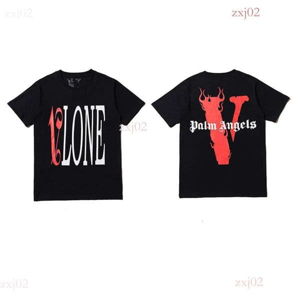 Vloneity Shirts Fashion Designer Mens Clothing Tshirts Breathable Tee Shirt Graphic Short Sleeve Crew Neck Trendy Harajuku Cotton Printed Vlonely T-Shirts 3C2