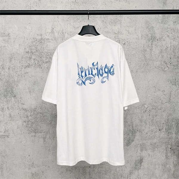 High quality designer clothing High-end Paris 2026 new model B-brand classic artistic distressed letter print loose casual short-sleeve T-shirtTE6I