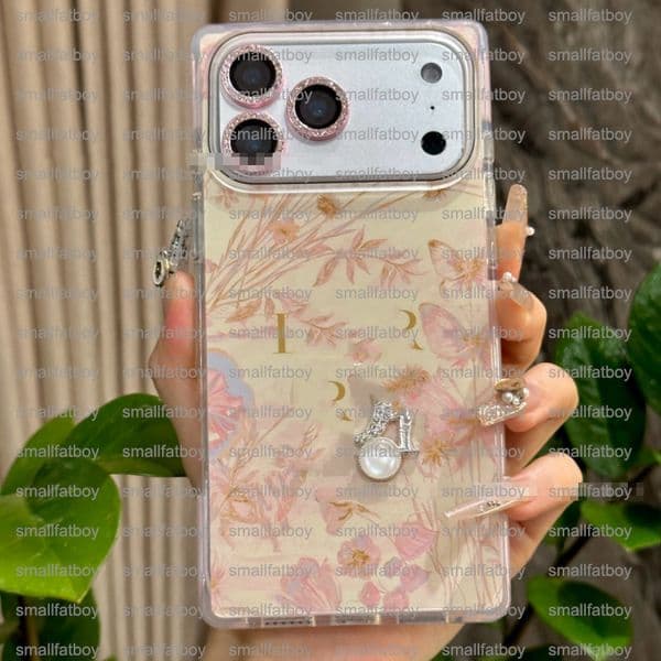 Fashion Sparkling Diamond & Flower Pattern Transparent Phone Cover for iPhone 17 Series