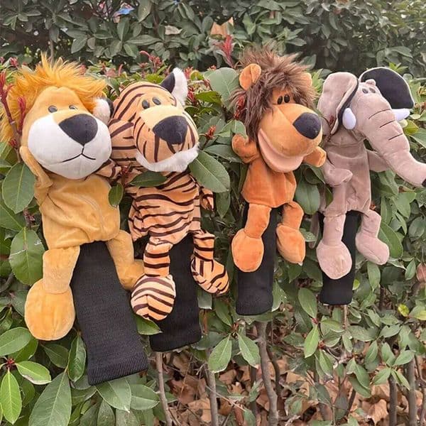 Club Head Cover Animal Style Plush Protector for Woods Putters Soft Friction Prevention Golf Course Accessory J260611