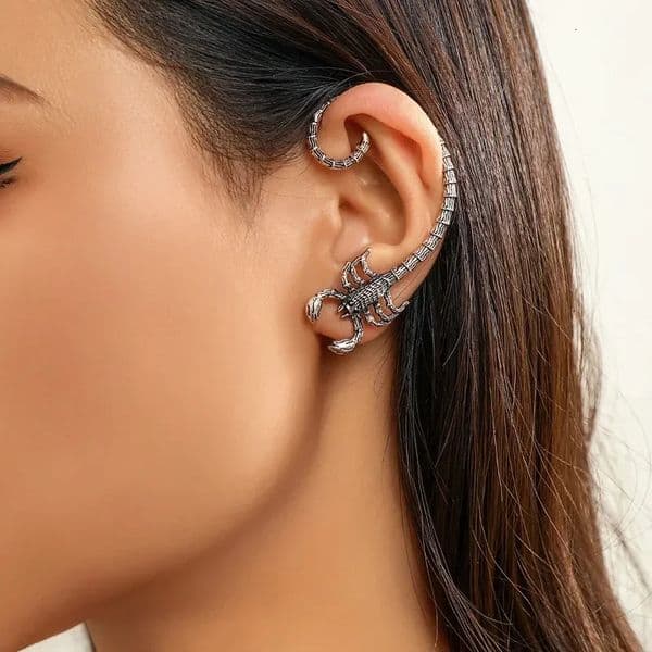 Halloween Personalized Gothic Jewelry Animal Scorpion Ear Clip Womens Vintage Fashion Punk Hip Hop Rock Mens Earrings 260610