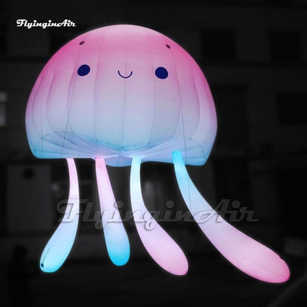 Free delivery Fantastic Pendent Large Inflatable Jellyfish Lamp Hanging Air Blow Up Sea Animal Balloon With LED Light For Aquarium Decoration