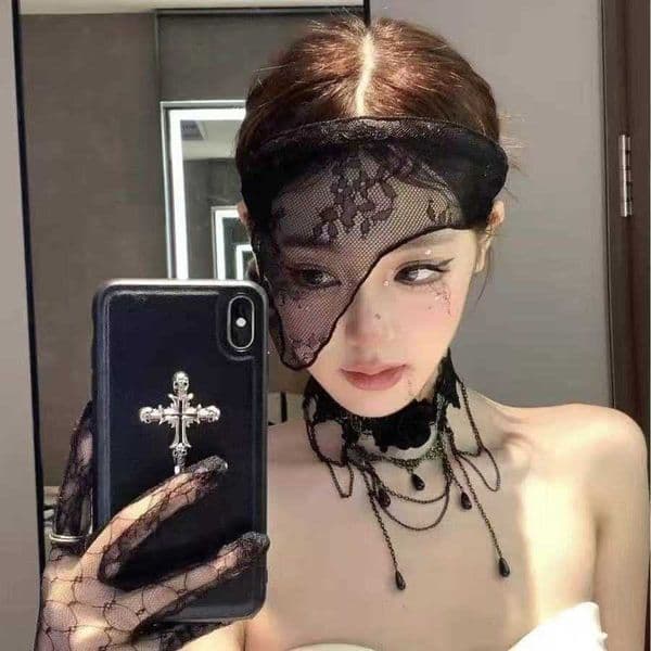 End-of-season lace mask headwear sexy internet celebrity mask Halloween cosplay accessory eye mask and headband P09 L26061140GH