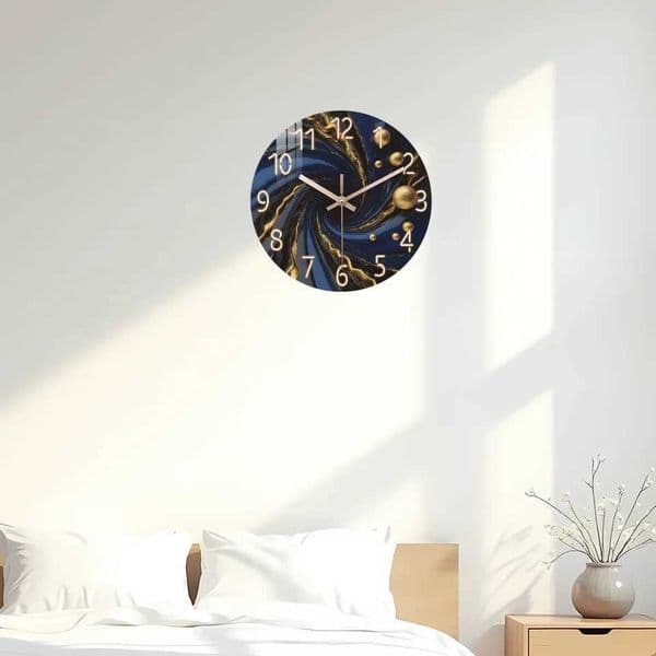 Luxurious Abstract Art Wooden Wall Clock 1024inchS ilentW allC locksA aB atteryP oweredS uitablef orL ivingR C260610