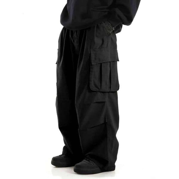 plus Size Men's Workwear Wide Leg Pants Loose Street Style Trendy Cargo Trousers 26L0611