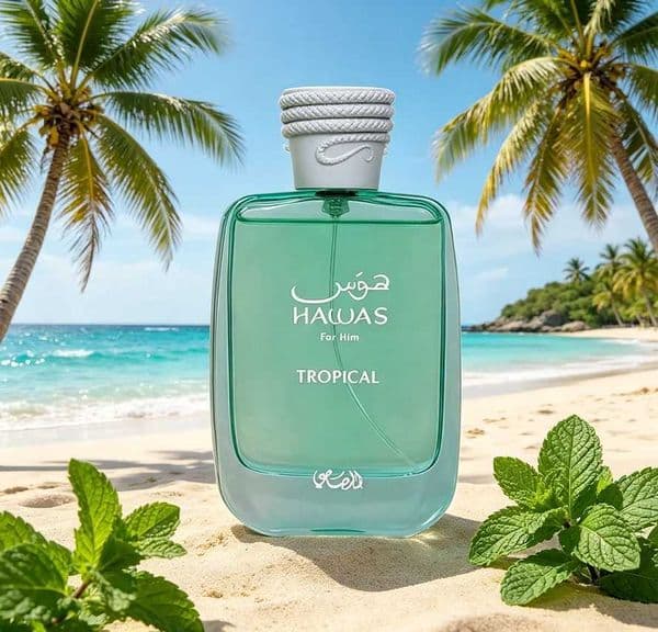 Hawass Tropical For Hips refreshing male fragrance with a green leaf aroma of 34oz100ml long-lasting fragrance suitable for any venue T260610