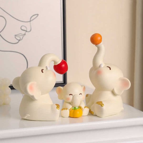 Cartoon Festive Home Wedding Ornaments Elephant Love Resin Craft Newlywed Wedding Living Room Desktop Decoration Gift L260606