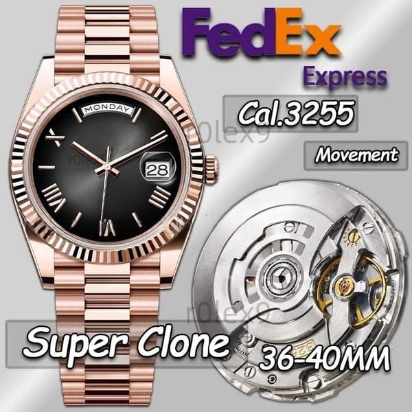 Men Watch Men Designer Watches High Quality top Diamonds Luxury Day Date CLean factory Watch 40MM Automatic 3255 movement Sapphire glass Luminous 40
