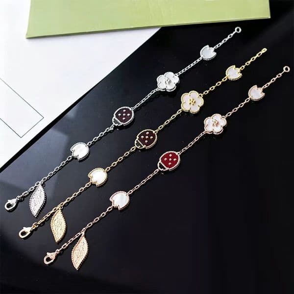 Fashion Brand Clover Bracelet Classic Ladybug Bracelet High Quality Stainless Steel 18K Gold Womens Designer Jewelry