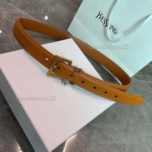 Ysllies Belt White YSLLY Belt for Women Luxury Designer Letter Metal 2.8CM Buckle Belt Lady Brown Belt Fashion Denim Dress Summer Belt With Box a9c