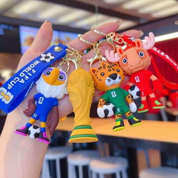 Designer Phone Case Hanging US Canada Mexico World Cup Mascot Soccer Keychain Cute Cartoon Doll Keychain Small Gift