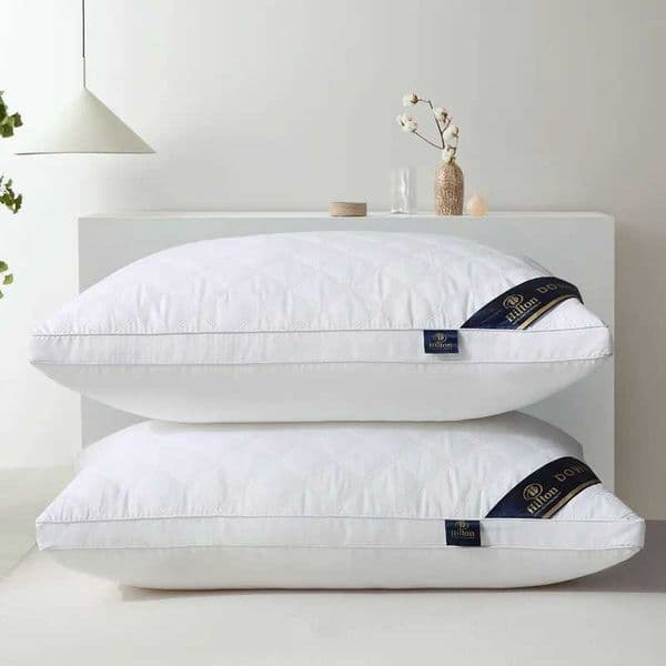 Bed Sleep Bedroom Cervical Pillow Middle-high Pillow Core Frosted Thickened Machine Wash Quilt Cover White 5star Hotel Home L260606