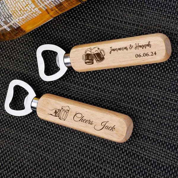 wholesale Personalized Bottle Opener Wedding Favour Gift for Him Engraved Wooden Bottle Opener Home Bars Corporate Events L260610