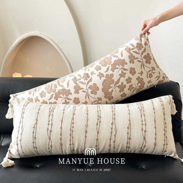 French-style chenille sofa long pillow bedroom headboard cushion large backrest lumbar pillow soft sleeping pillow L260606