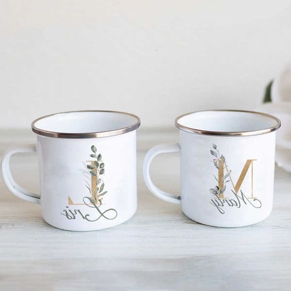 Cup Floral Initial Custom Name Name Tea Coffee Hot Chocolate Mug Bride Bridesmaid Mothers Day Christmas Gift for Her C260611