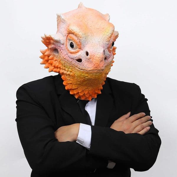 Lizard mask cute animal headgear animation cartoon latex headdress Halloween bar performance props L260611