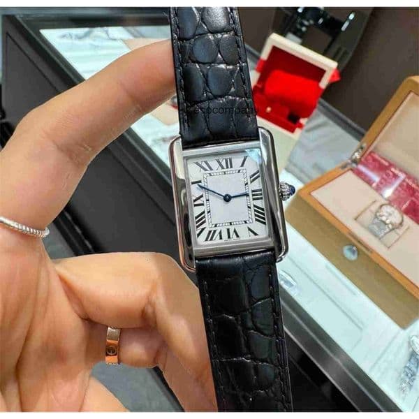 Top quality tanks watch super clone watches womens mens watch swiss quartz movement 316L steel leather strap sapphire glass 22mm with box 8K9V