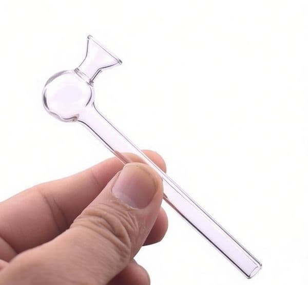 Wholesale 10cm mini Glass pipe Oil Burner pipes Clear Straight Hand Tube Water pipe Smoking accessories