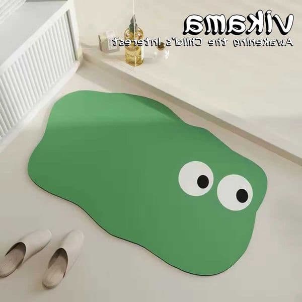 Cute VIKAMA Cartoon Diatomaceous Earth Bath Mat Ultra-Absorbent Non-Slip Quick-Drying Easy-Clean Shower Entrance Mat D260612