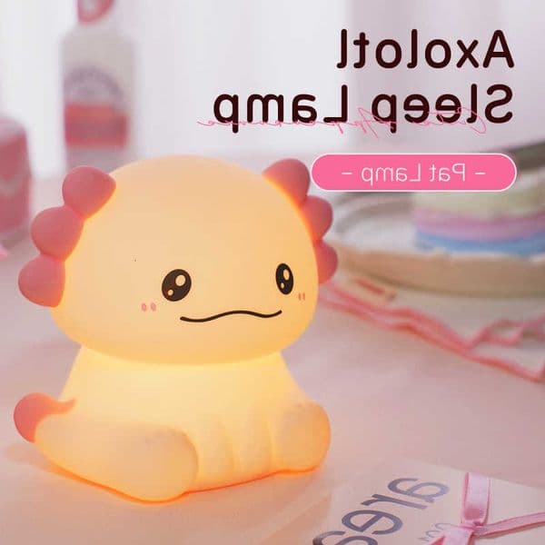salamander night light cute New and soft silicone lamp Axolotl USB charging bedroom desk ornament holiday birthday gift M260612