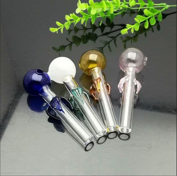New Glass Smoking pipes hookah Oil Burner Pipes Smokings Colored Plate Flower Bubble Straight Pipe