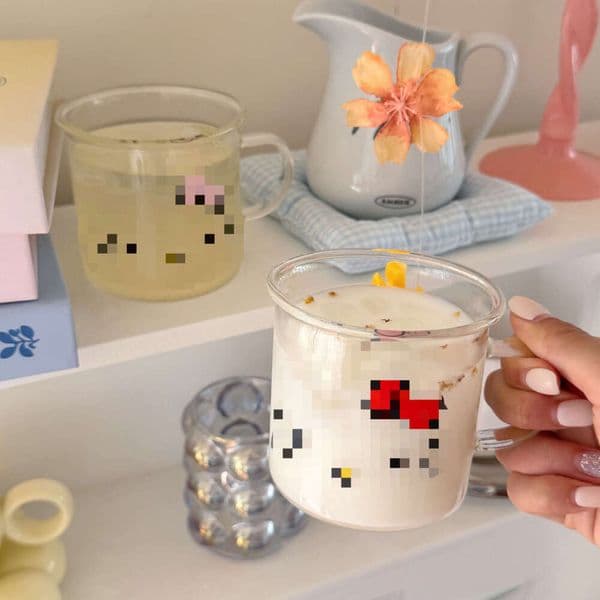 Cute Expression Glass Breakfast Milk Coffee Juice Student Cup