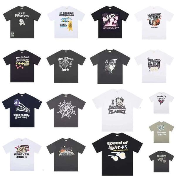 Brokens Plaet Shirt Designer T Shirt American Street Style Trendy Brand Brokenlys Plannet Foam Pattern Couple Y2k Graphic Short Sleeve Unisex Versatile T-Shirt F80