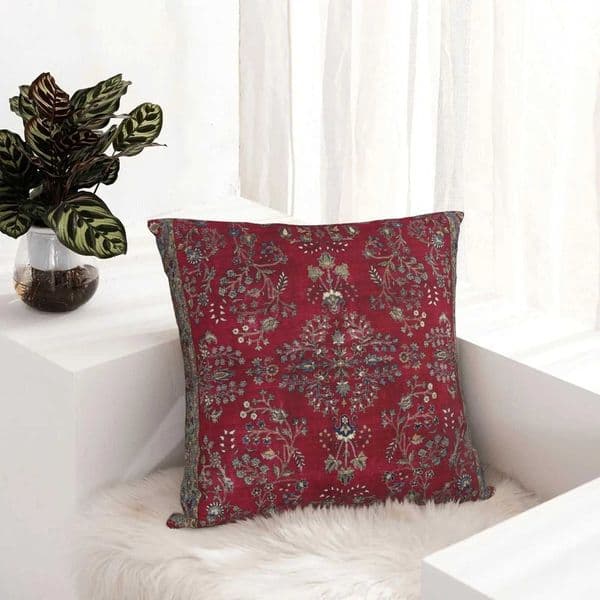 1pc Red Persian Floral Cushion Cover Bohen Kilim Medallion Print Throw low Case Ethnic He Decor for Sofa Bedro J260612