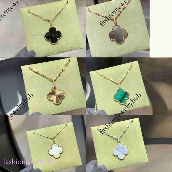 Vanes Cleef Necklace Clover Butterfly Four leaf clover sweater necklace for women mother of pearl chain fashionable lucky pendant