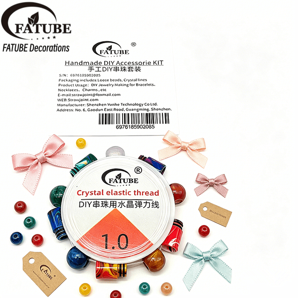 FATUBE 1.0mm Crystal Elastic Thread, DIY Beading Supplies for Handmade Bracelets and Necklaces.