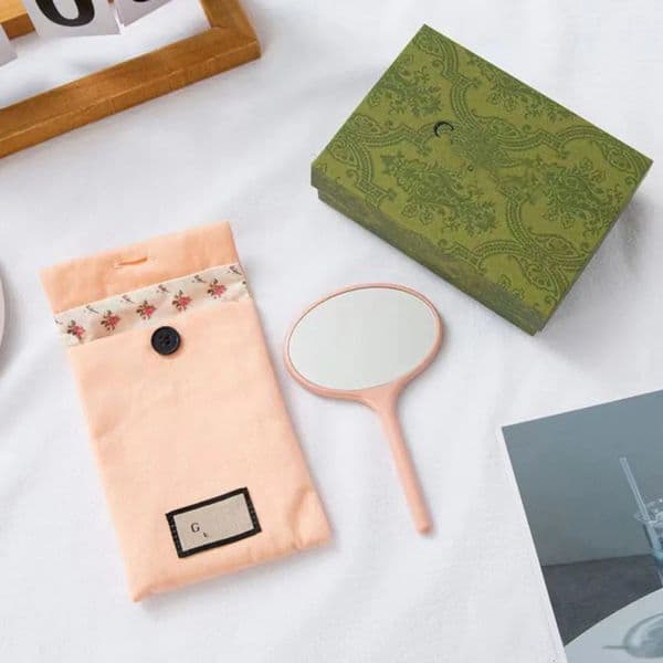 Luxury Designer Decor Designer Handheld Makeup Portable Hd Make-Up Cosmetic Mirror room With Storage Bag, Perfect Girl Grooming Tools Decora 20