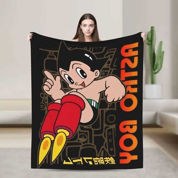 Boy Astro Manga Anime Blankets Fleece Decoration Mighty Atom Astroboy Breathable Super Warm Throw Blanket Quilt D260612