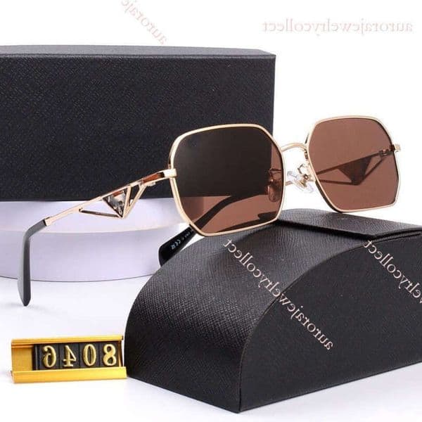 designer prade men sunglasses Fashionable Metal Small Frame Sun Sunglasses Outdoor Travel UV Protection Glasses For Men And Women