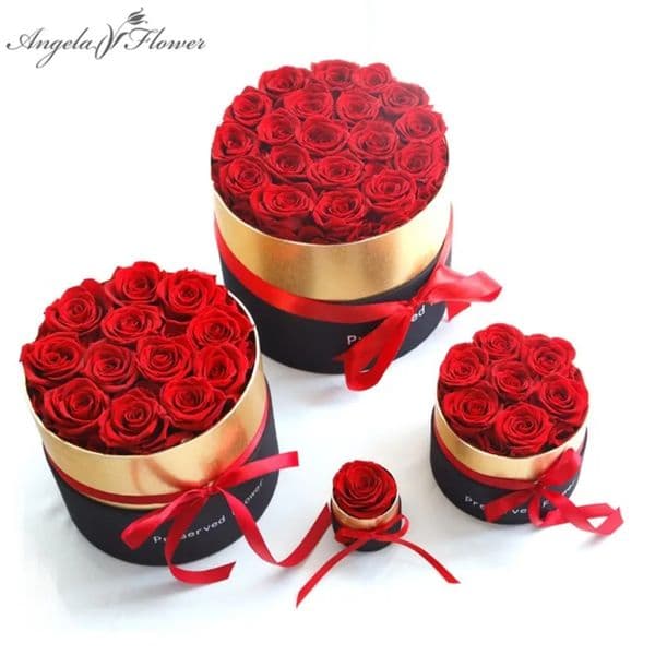 Luxury Designer Decor Eternal Rose In Box Preserved Real Roses Gift Set - Romantic gift set Mothers & Valentines Day Flowers Decoration For Home 07